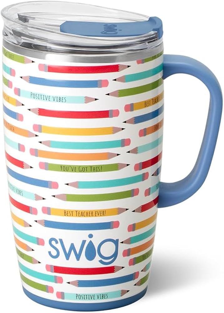 Swig Life 18oz Travel Mug, Insulated Tumbler with Handle and Lid, Cup Holder Friendly, Dishwasher... | Amazon (US)