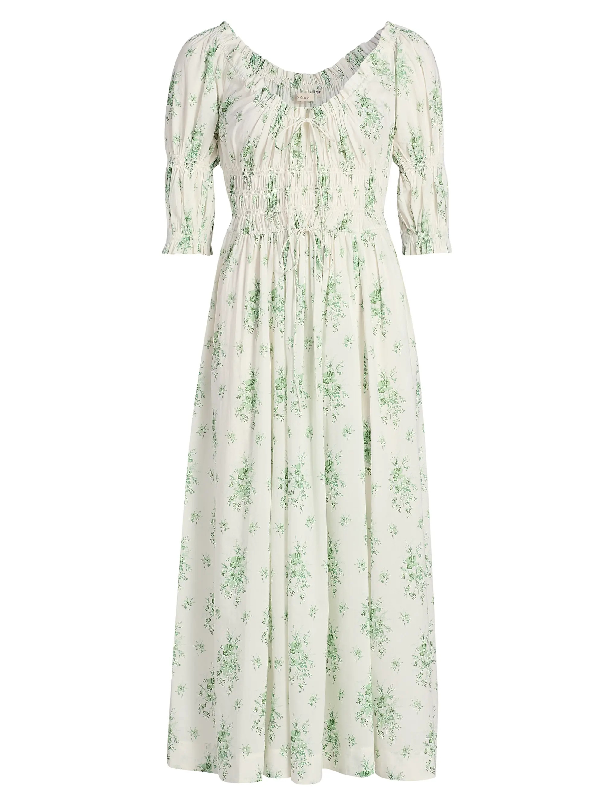 DÔEN Ischia Botanical Midi-Dress | Saks Fifth Avenue | Saks Fifth Avenue