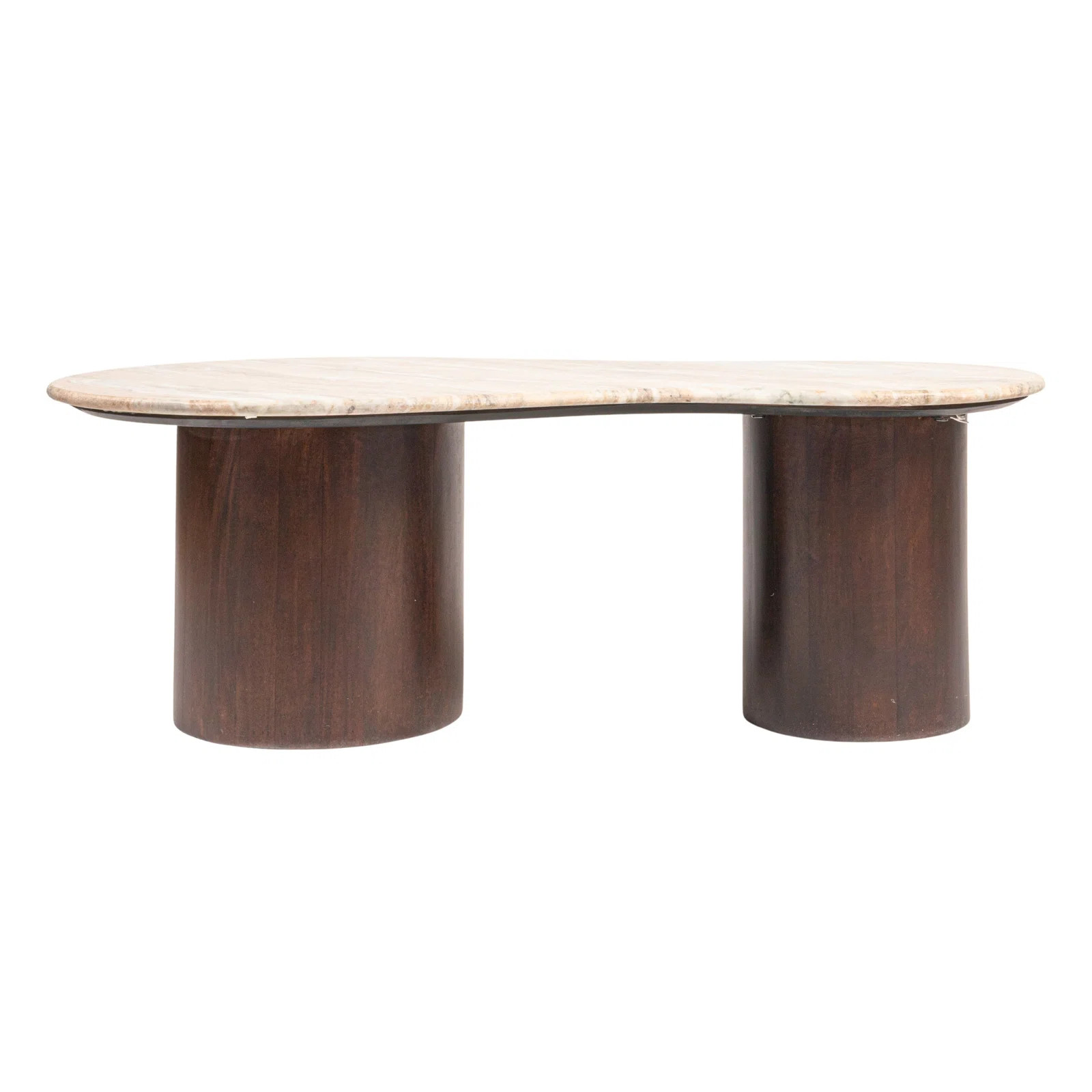 Marble and Mango Wood Organic Shaped Coffee Table | Joss & Main