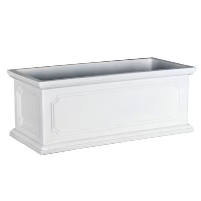allen + roth 8.58-in x 8.62-in White Resin Self Watering Planter with Drainage Holes | Lowe's