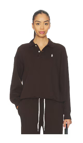 Polo-collar Fleece Pullover in Circuit Brown | Revolve Clothing (Global)