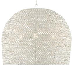 Athel Coastal Beach White Woven Iron Chandelier - Medium | Kathy Kuo Home