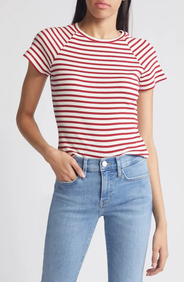 PAIGE Bijou Stripe Rib T-Shirt | Nordstrom | Nordstrom