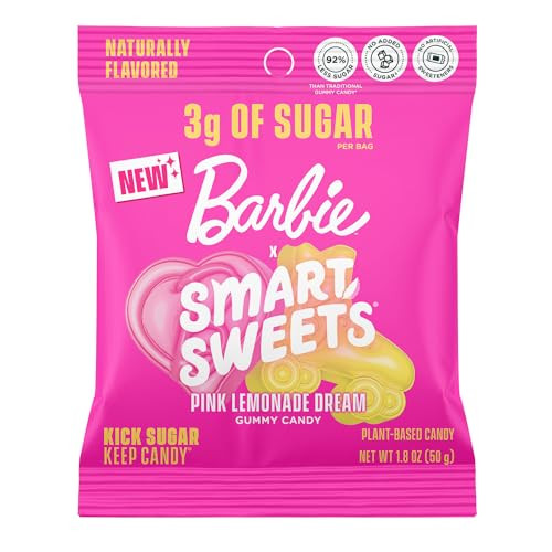 SmartSweets Barbie Pink Lemonade Dream Gummy Candy: 1.8oz (Pack of 14), Gummy Candy with Low Sugar, Low Calorie, No Artificial Sweeteners, Plant-Based, Gluten-Free, Healthy Snack for Kids & Adults | Amazon (US)