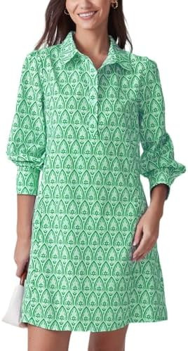 Floral Mini Dress Women Long Sleeve Holiday Sundress Button-Up Tunic Shirt Dress with Pockets | Amazon (US)