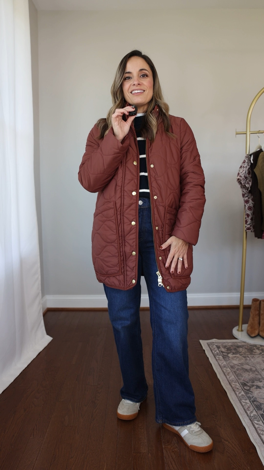 Taking a look back at my most worn wardrobe staples from last year to help you build a good foundation for your wardrobe this year! 

I loved wearing this quilted jacket from Quince last year. I wear it in xs and it has a slightly oversized fit (I wear the sleeves cuffed under). My favorite pair is the color! 

Jacket: xs in redwood brown 
Navy sweater: xs 
White top: petite xs 
Jeans: 24 short (10” rise, 28” inseam)

#LTKPetite