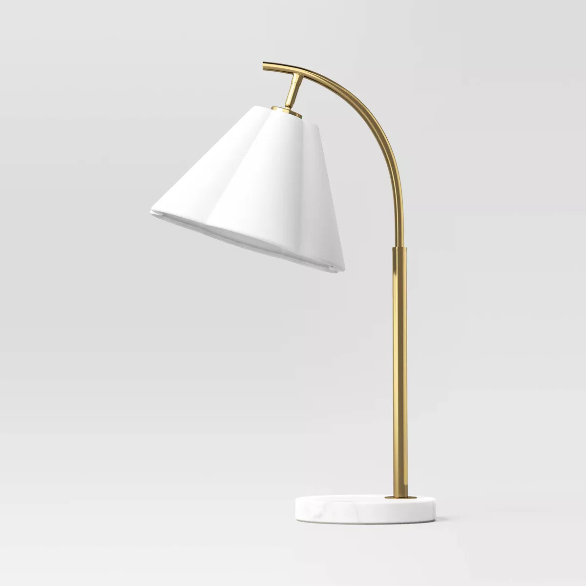 Scalloped Shade Table Lamp with Marble Base White - Threshold™ | Target