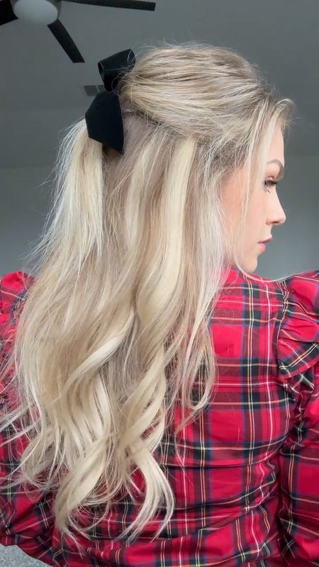 I couldn’t find any cute hair bows at the store so I just tied a velvet black ribbon in my hair ❤️🎁 

To prevent the ribbon from slipping out secure with a bobby-pin. 

#hairstyles #hairbows #christmas #christmasoutfit #girly #hairtutorial

#LTKHoliday #LTKSeasonal