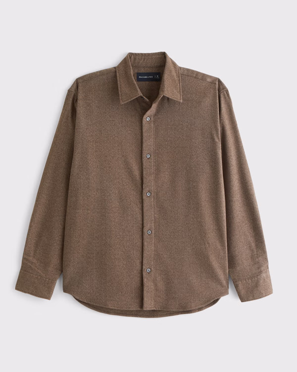 Brushed Button-Up Shirt | Abercrombie & Fitch (US)