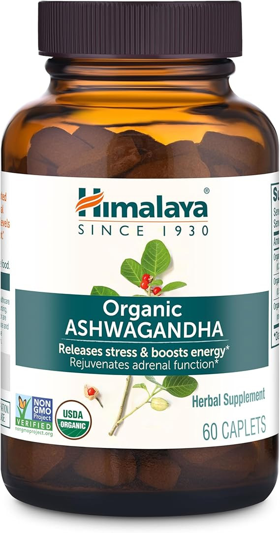 Himalaya Organic Ashwagandha Root, 60 Day Supply - Herbal Adrenal Support Supplements for Stress ... | Amazon (US)