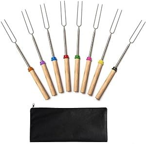Jtshy Marshmallow Roasting Sticks,Marshmallow Sticks Kit Extending Roaster 32 Inch Set of 8 Teles... | Amazon (US)
