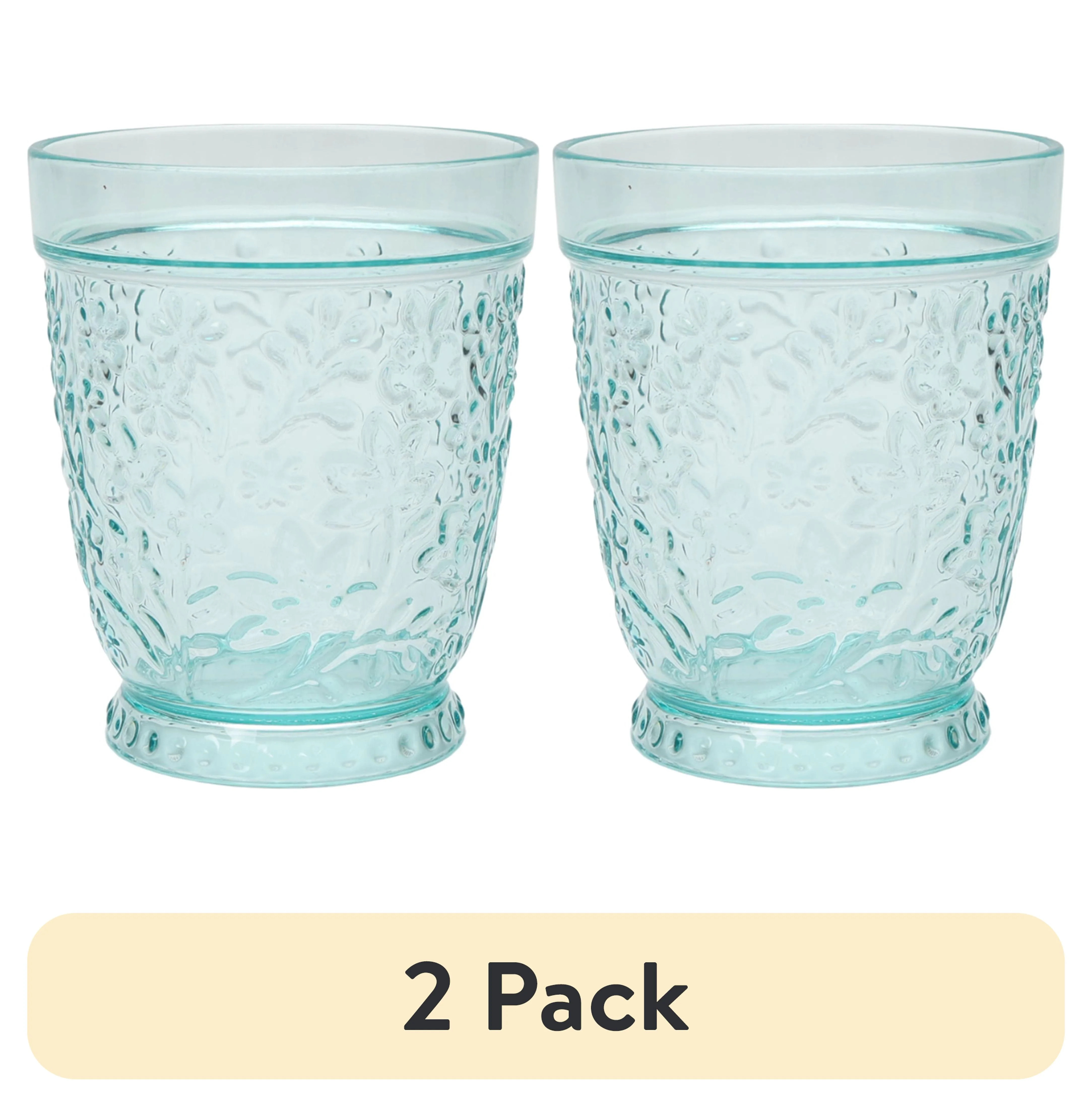 (2 pack) The Pioneer Woman 16-Ounce Embossed Tritan Plastic Ditsy Tumbler, Teal | Walmart (US)