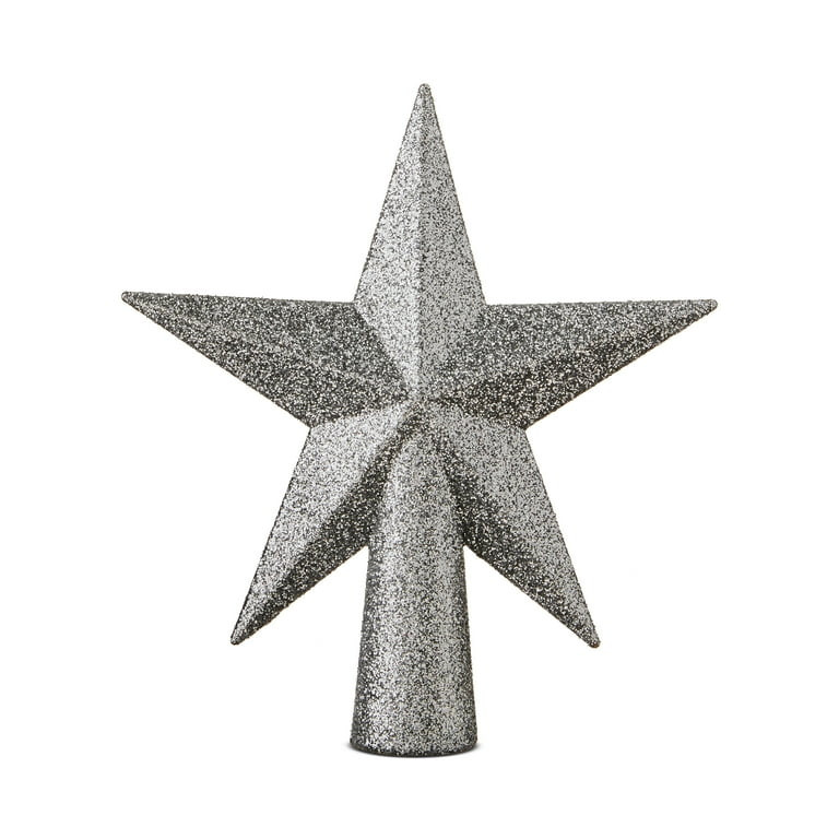 Silver Glitter Star Mini Christmas Tree Topper, 6", by Holiday Time | Walmart (US)