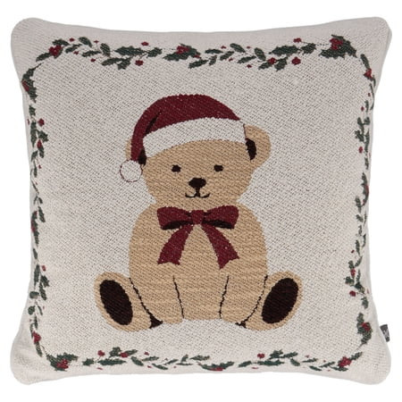 My Texas House Teddy Bear Decorative Christmas Pillow, Multicolor, 18" x 18" | Walmart (US)