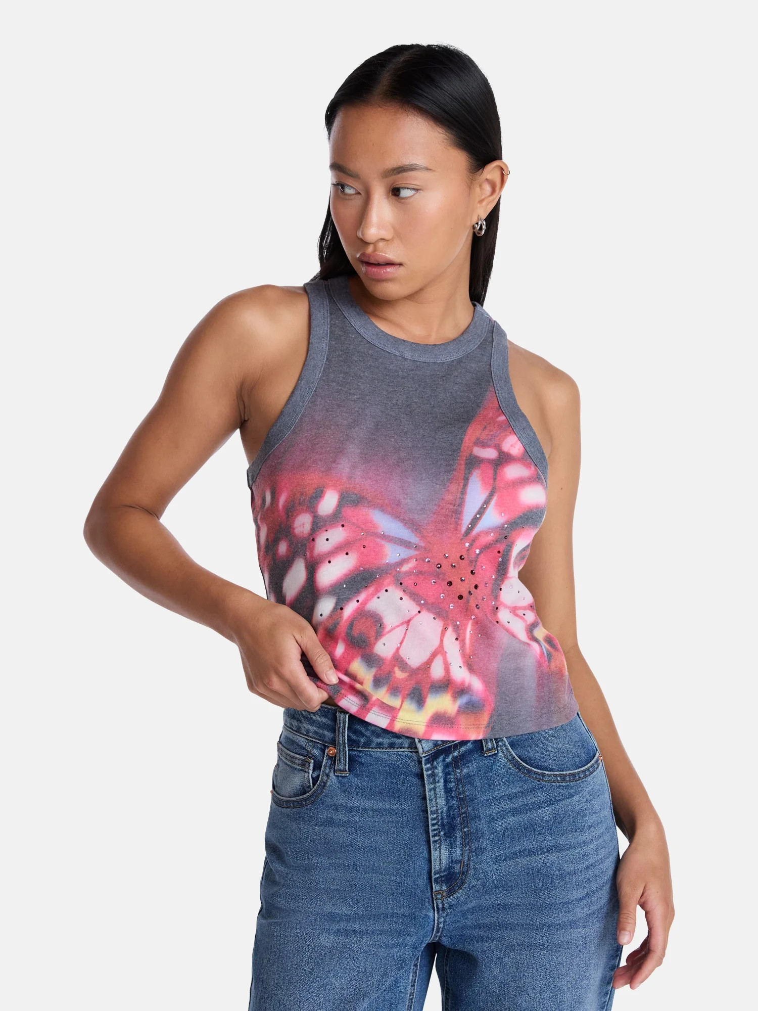 Madden NYC Women's Rhinestone Tank Top, Sizes XXS-XXL - Walmart.com | Walmart (US)