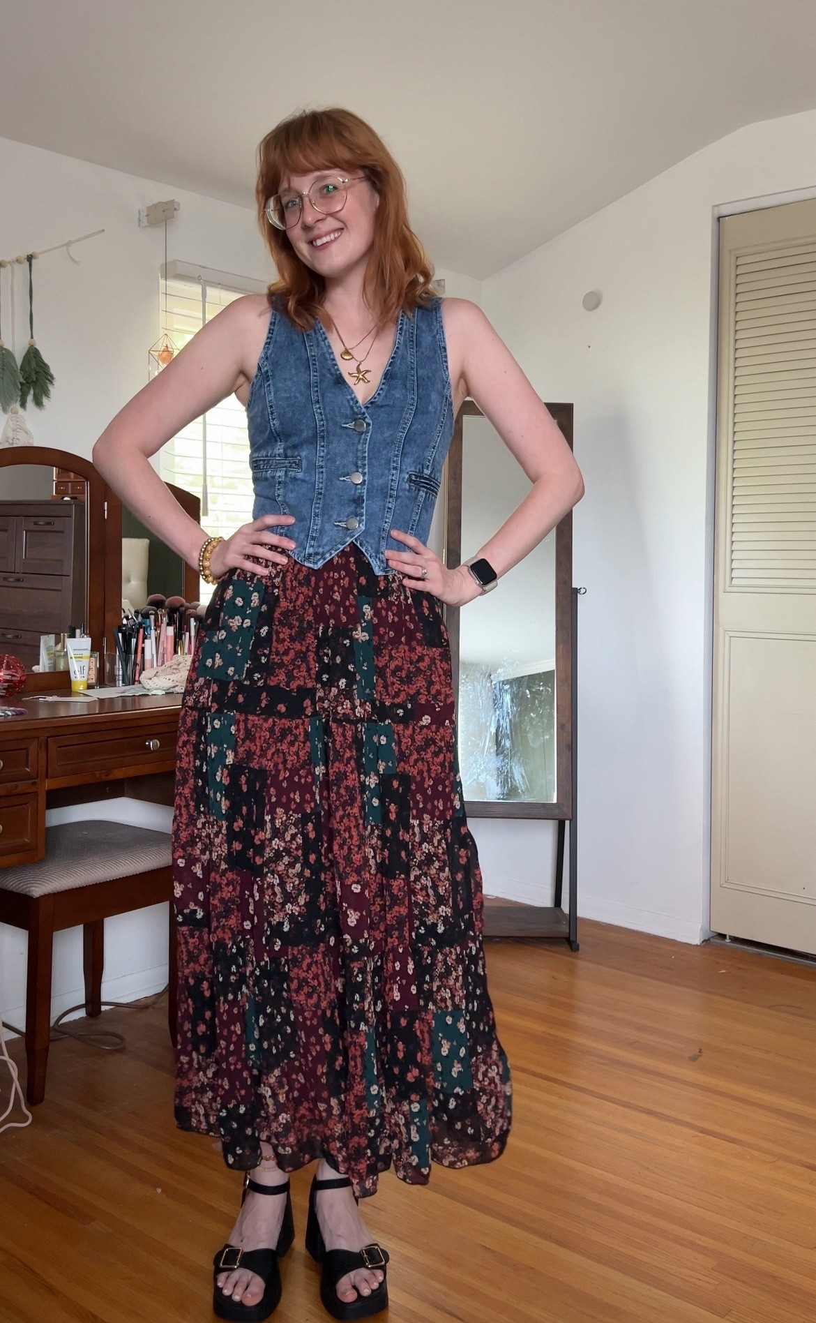 🍂 Fall style favorite: a long patchwork skirt paired with a denim vest for the perfect mix of vintage and modern. This look is cozy, versatile, and easy to style with boots or heeled sandals as the weather shifts. I love how the patchwork details add a touch of boho while the jean vest keeps it casual and chic.

✨ Style tip: Layer with a chunky knit cardigan or a fitted turtleneck for extra warmth and dimension.

🛒 Shop this fall outfit on LTK — perfect for anyone looking for boho fall fashion, denim vest outfit ideas, or maxi skirt fall style inspiration.

#FallOutfitInspo #LTKFallFashion #BohoStyle #PatchworkSkirt #DenimVest #FallStyleOutfit #BohoChicOutfit #LTKSeasonalStyle #MaxiSkirtStyle
