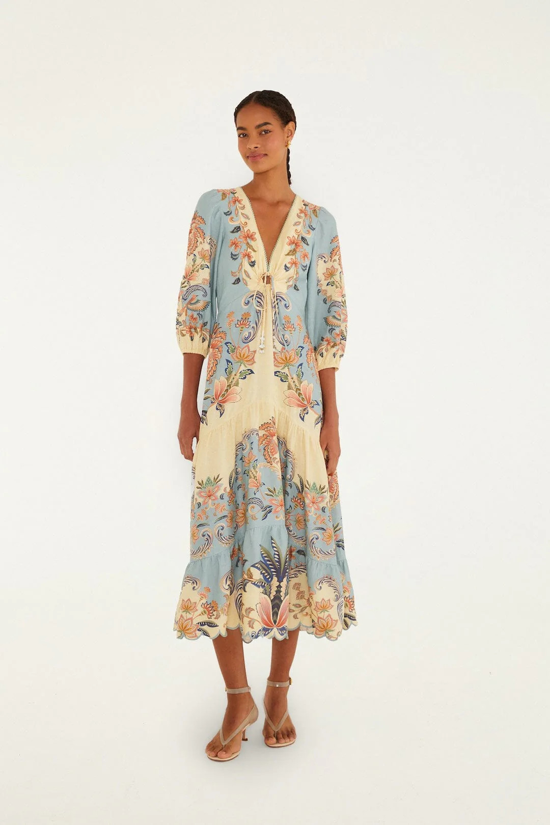 Butter Yellow Boho Beauty Lenzing Ecovero Euroflax Maxi Dress, BOHO BEAUTY BUTTER / XXS | FarmRio (US)