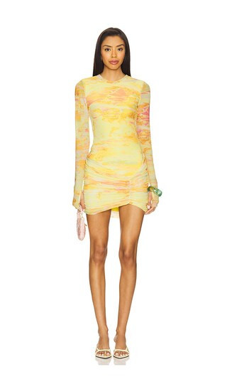 AFRM Mirza Mini Dress in Yellow. - size 1X | Revolve Clothing (Global)