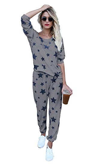 Mycherish Women Two Pieces Set Cotton Star Pattern Pajamas | Amazon (US)