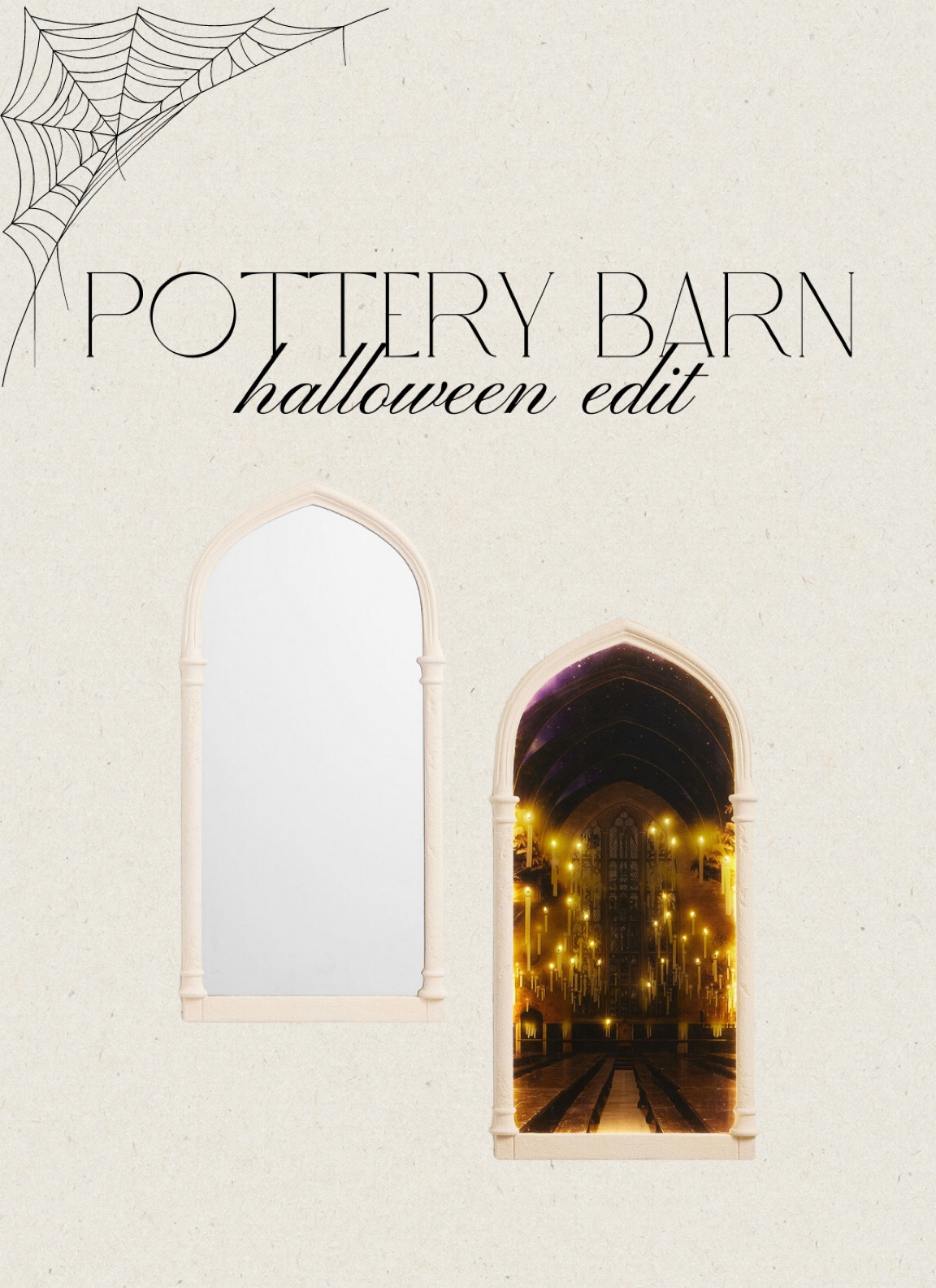 Harry Potter Mirror • pottery barn • Halloween decor • home decor • 

“Once lit, our exclusive design no longer resembles a regular mirror but instead lights up to display the entrance to the Great Hall. Its bewitching night sky full of dazzling floating candles brings the wonders of the Wizarding World™ straight to your home."

#LTKHome #LTKSeasonal #LTKParties