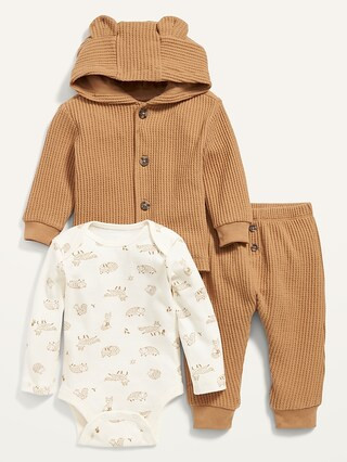 Unisex Critter Jacket, Jogger Pants and Bodysuit Layette Set for Baby | Old Navy (US)