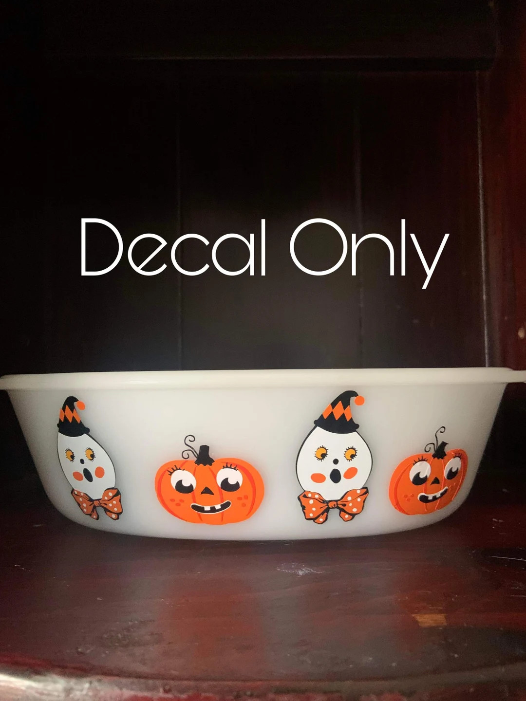 Vintage Inspired Ghost and Jack O’lantern Pyrex Decal - Etsy | Etsy (US)
