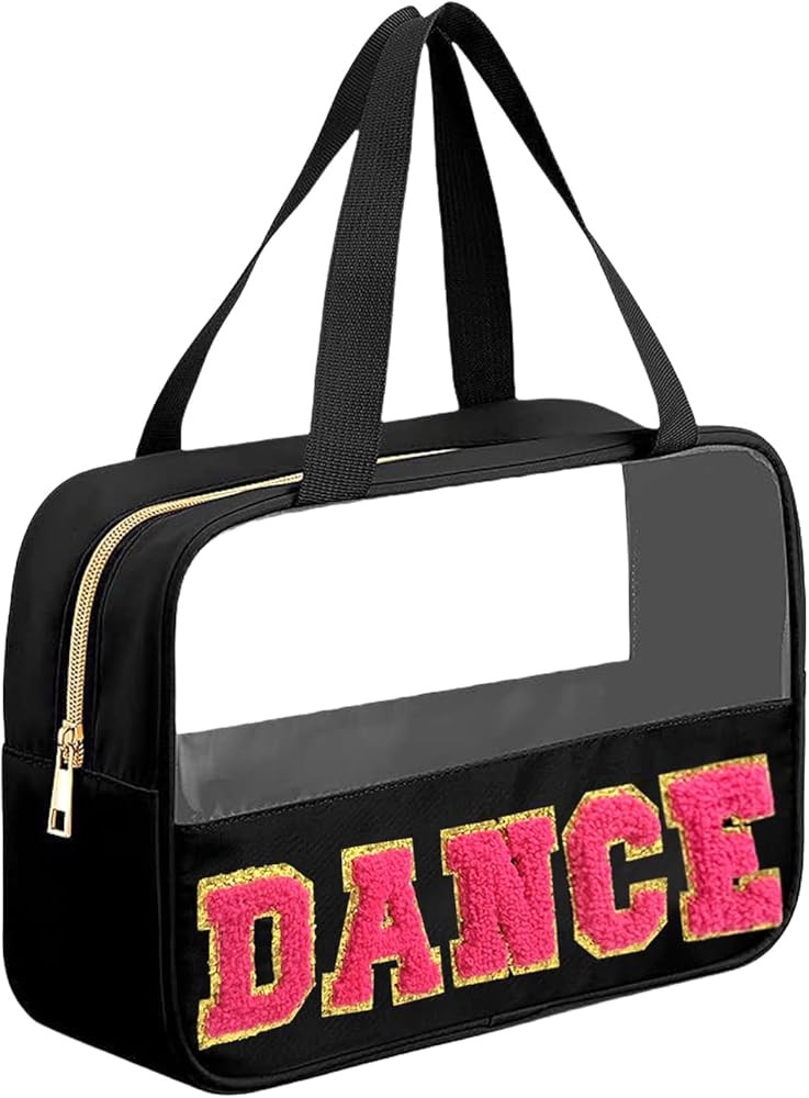 Chenille Letter Bags for Dance Recital Gifts Clear Ballet Dance Makeup Bag with Handle and Zipper... | Amazon (US)