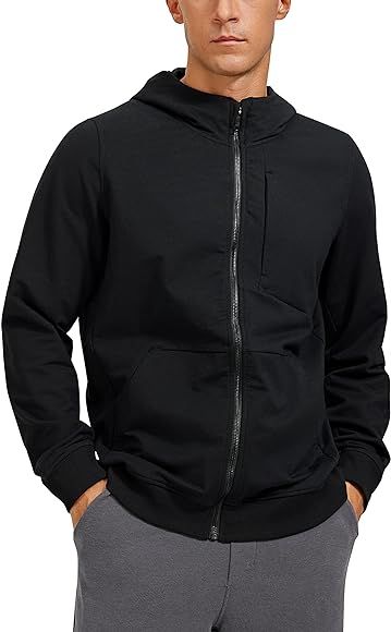 CRZ YOGA Men's Cotton Zip-up Hoodie Thick Terry Essentials Athletic Casual Hoodies Zip Hooded Jacket | Amazon (US)