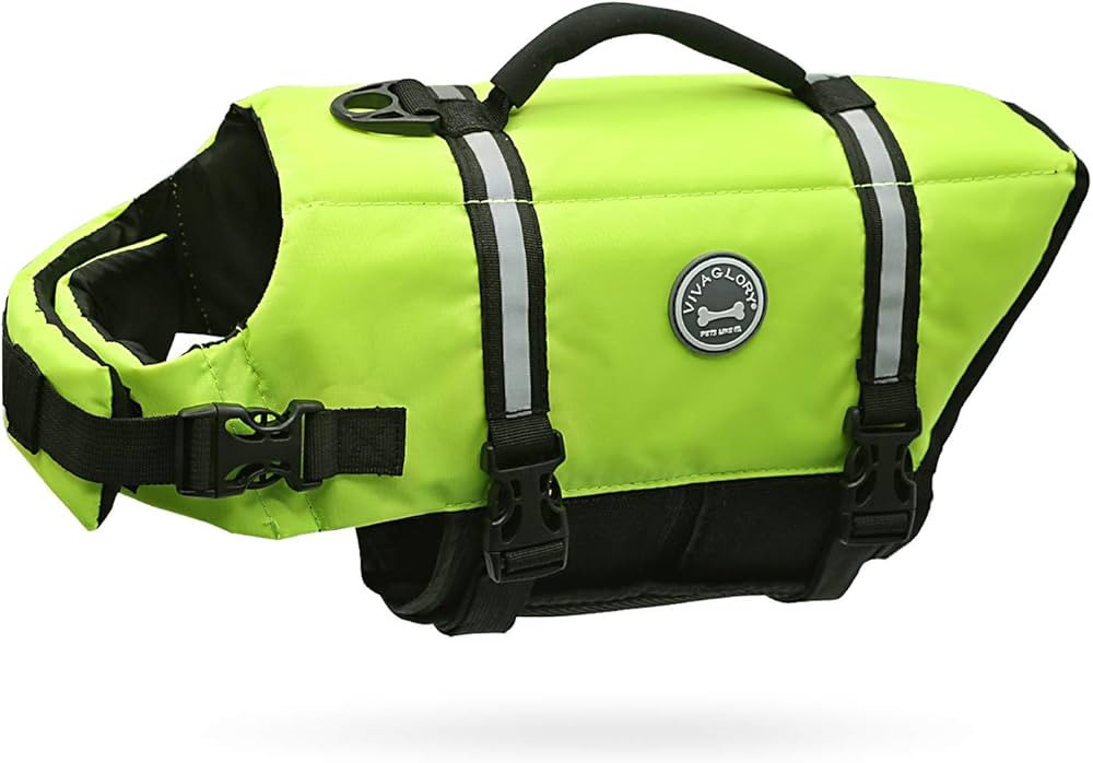 VIVAGLORY Ripstop Dog Life Jacket for Small Medium Large Dogs Boating, Dog Swimming Vest with Enh... | Amazon (US)