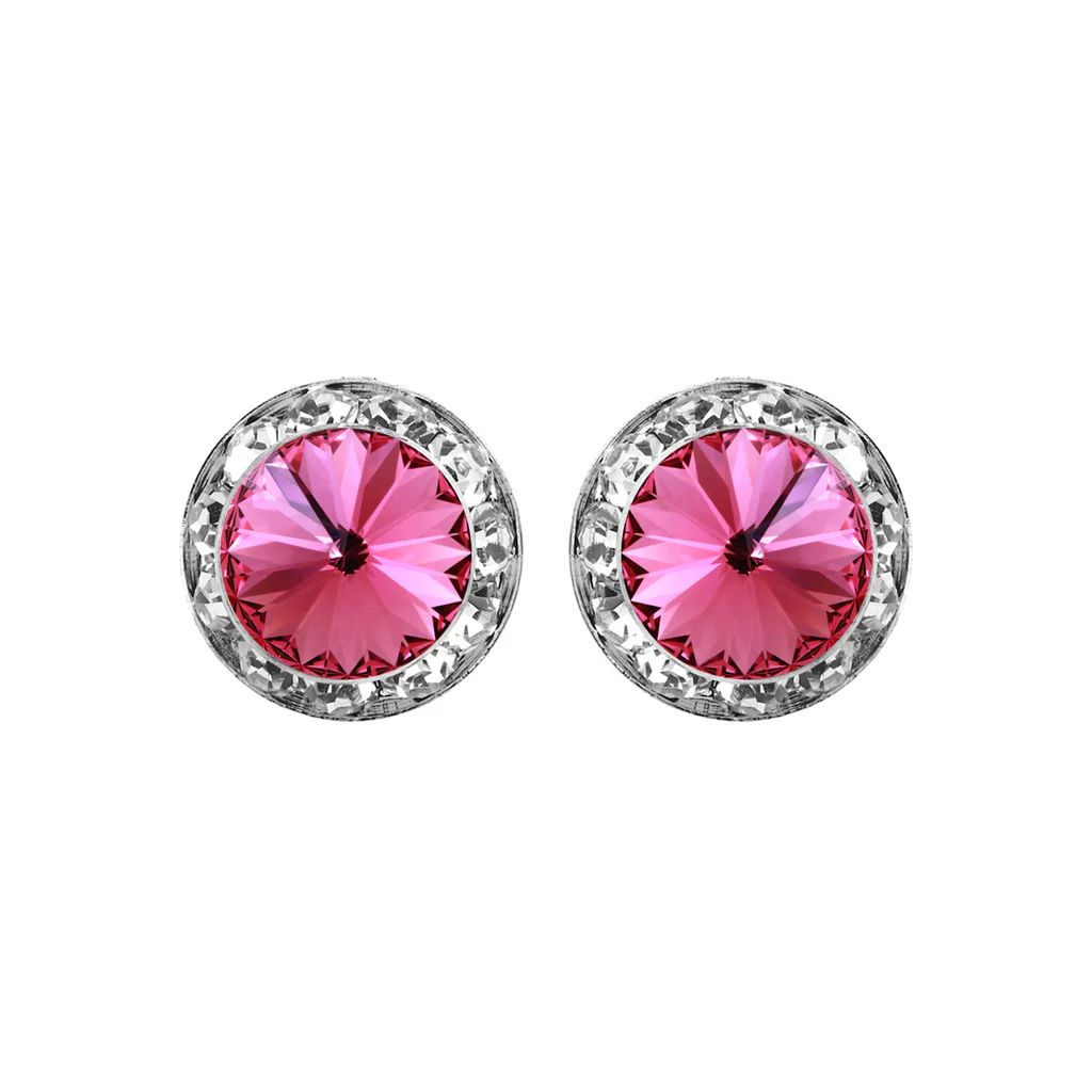 Timeless Classic Hypoallergenic Post Back Halo Earrings Made With Swarovski Crystals, 15mm | Rosemarie Collections