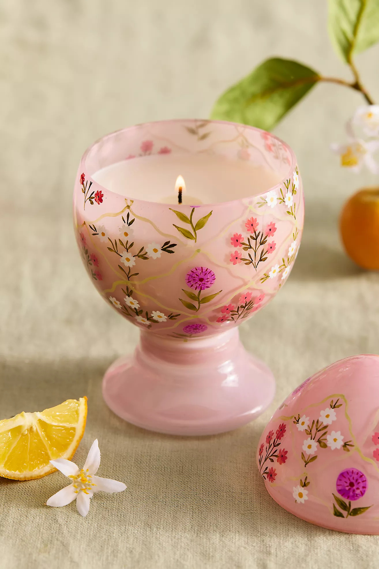 Painted Floral Egg Candle | Anthropologie (US)