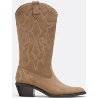 Stradivarius Bottes cowboy en cuir BEIGE 41 | Stradivarius (FR)