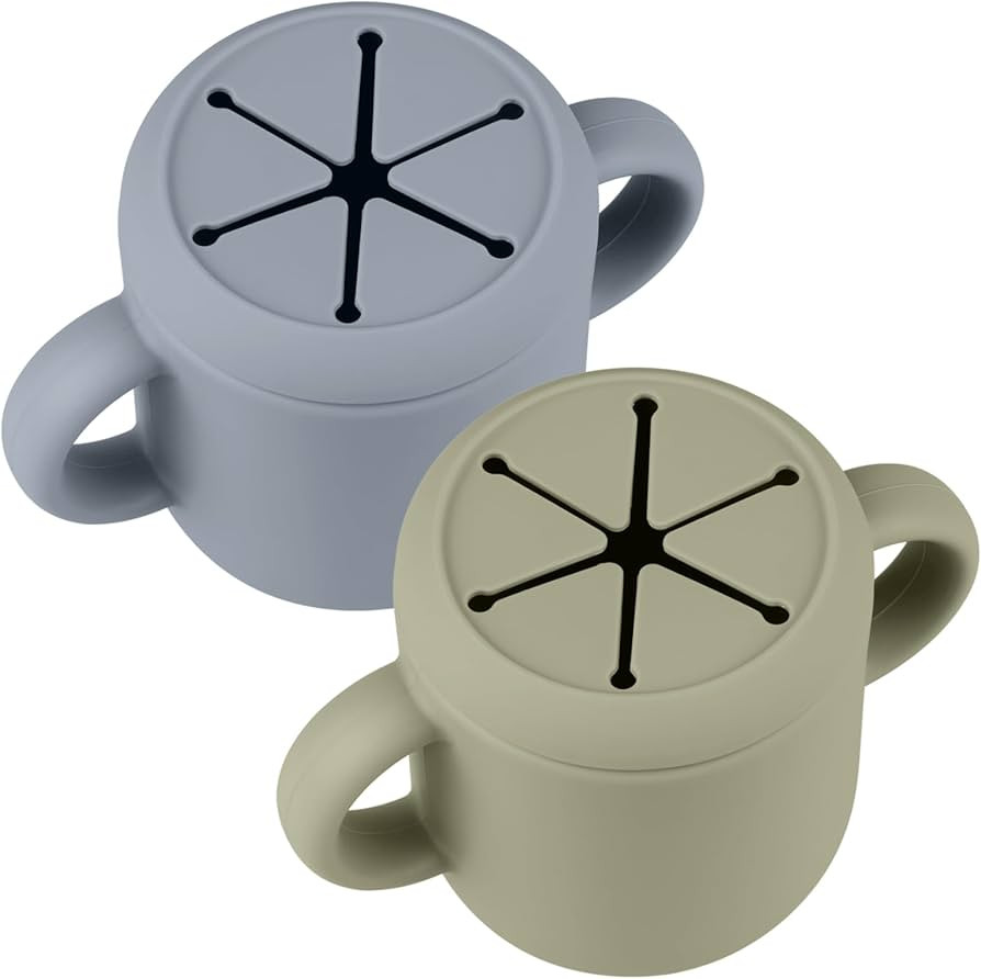 Amazon.com: Mintlyfe Snack Containers, Silicone Snack Cups for 6-12 Months Toddlers - Pack of 2 F... | Amazon (US)