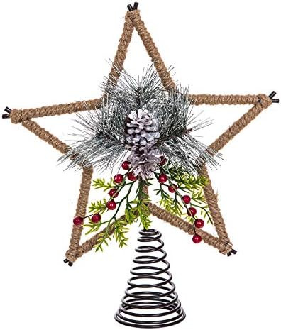 Tree Topper and Metal Star Christmas Treetop Decoration for Holiday Indoor Festive Party Home Orn... | Amazon (US)