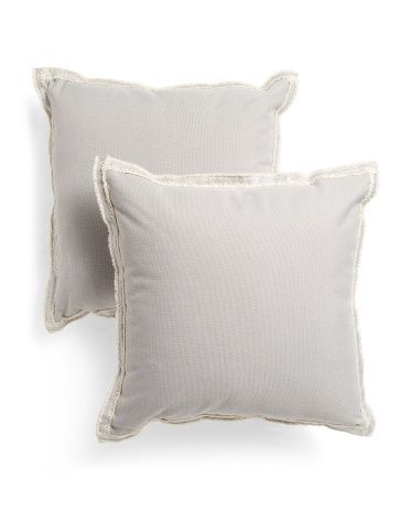 19x19 2pk Faux Linen Pillows With Metallic Flange | TJ Maxx