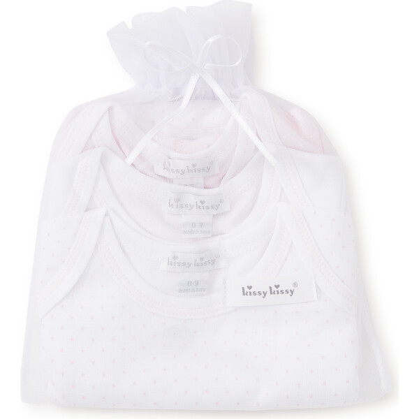 3pc Dotted Onesie Set, Pink | Maisonette