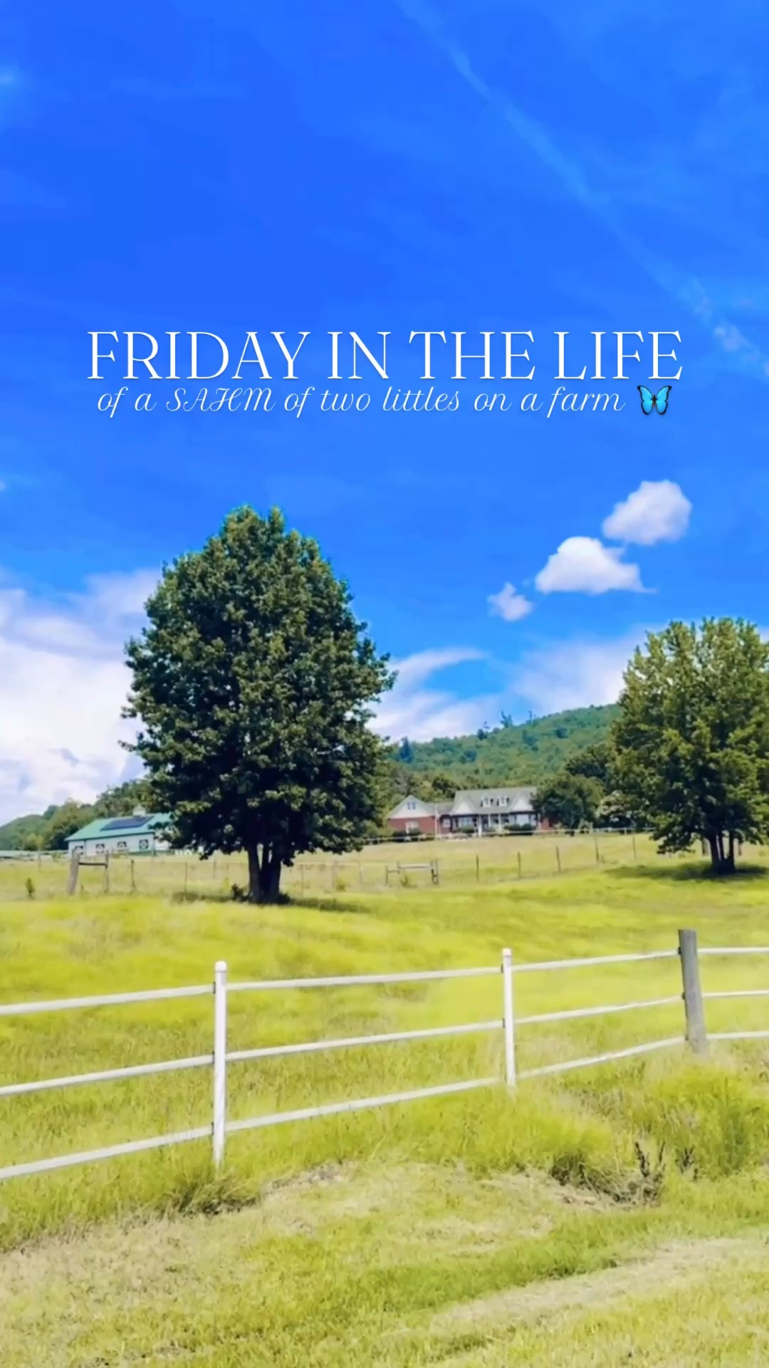 d a y  i n  t h e  l i f e 🌸🦋🐓🧋💐📬🏡🧺🪴🌾🐴🏃‍♀️🫏🌞 #sahm #mamaoftwo #sahmonafarm #happyfriday 

Love my morning runs out here!!! 🌅 God was so intentional when He had this farm in store for us all along and knew how much I’d love walking and running these dirt roads!!! 🏃‍♀️And I love saying good morning 🌞 to these backyard view friends 🐴🫏 of ours each sunrise, too!! 🥰 Couldn’t have dreamed up or imagined this place if I tried!! #immeasurablymore 

The tent ⛺️, the dream machine 🎥 story reading 📖 fun 🤩, and alllll the brother lovin’ 🤭🥰 this Friday morning!!! 🫶🏽 I love the gift of raising these sweet brothers!!! 👶🏼🩵👶🏼 And we were outside enjoying this beautiful sunny ☀️ Friday - drinking my iced coffee 🧋, babies 👶🏼 chasing chickens 🐓, playing 🪣 in the sandbox 🪏, and watering 💦 the garden 🪴 ofcourse!! Our very favorite 🤩 way to spend a sweet country Friday out here on the farm!! 🦋🌾🧺 It has been so special and wonderful watching the farm backyard of my dreams 💭 come to life… and we want to spend all of our time out here!! 🌞💞

And before naptime 💤, we went on a walk down to the mailbox 📬 (little 👶🏼 got to eat their lunches 🥪 in the stroller - a “walk picnic” 🧺 as J called it 🥰) - and gosh,  will never get over that this is real life!! 🐴  Such a dream!! 💭 And it always takes me breath away walking by and looking up the hill at our home sweet home!! 🏡 And good thing we walked when we did… because just got back and put the littles down for their naps 💤  with the the coziest afternoon summer thunderstorm ⛈️ is rolling in!! 😍 Happy Friday and hello weekend, y’all! 🌸
