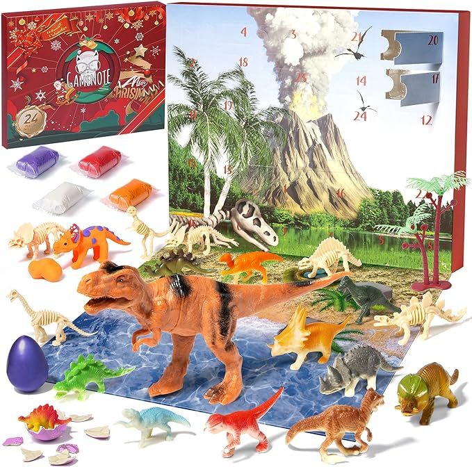 GAMENOTE Christmas Advent Calendar, 24 Days Dinosaur Countdown Calendar for Kids Toys with 24 Pcs... | Amazon (US)