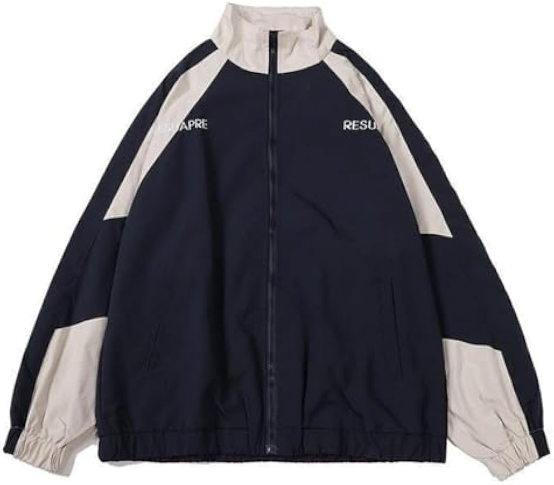 Pbkabiug Vintage Women Jackets Hip Hop Style Patchwork Windbreak Unisex Streetwear Lightweight Ja... | Amazon (US)