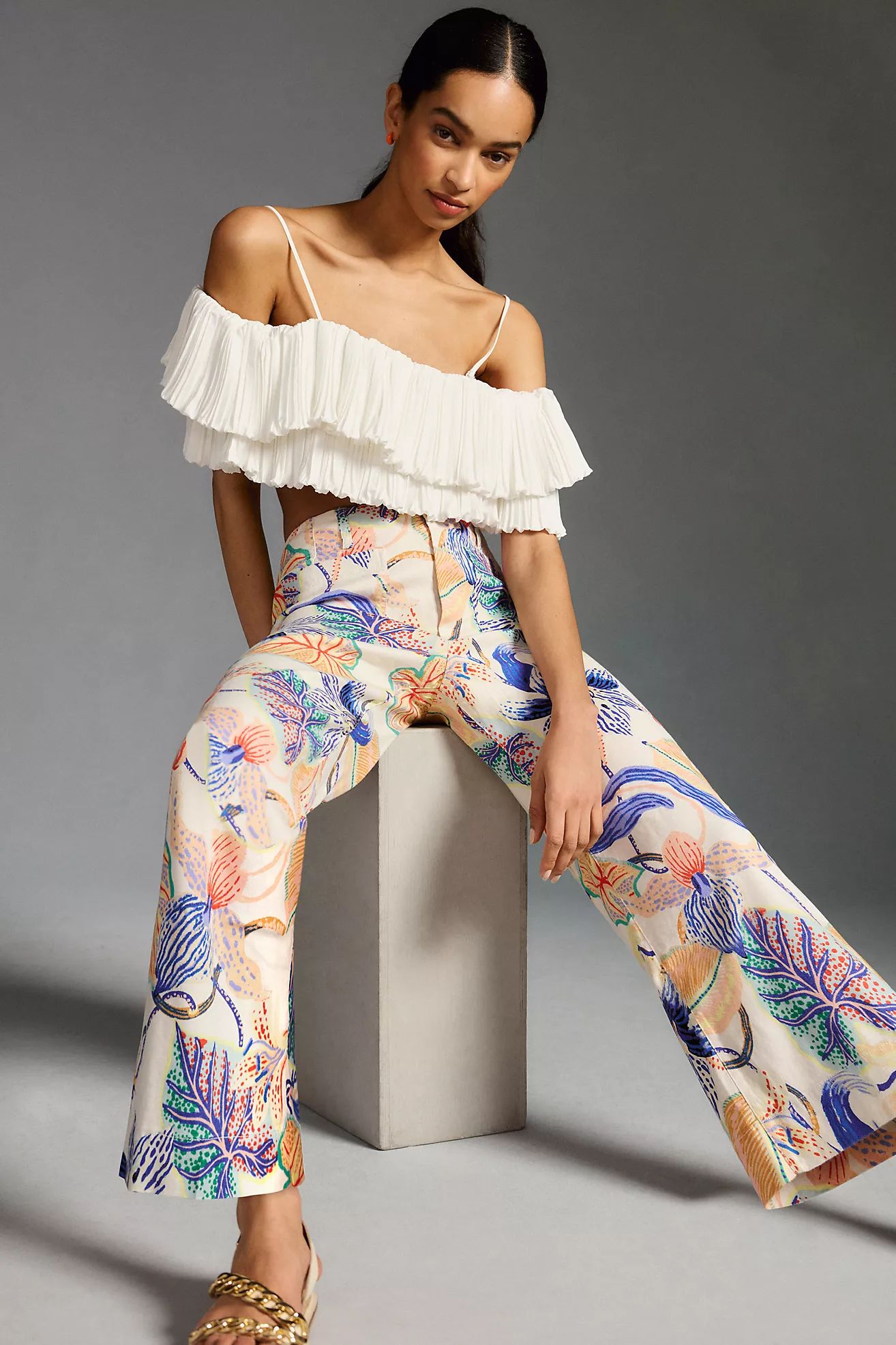 The Colette Cropped Wide-Leg Pants: Sarah Gordon Artist Edition | Anthropologie (US)