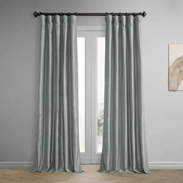 Exclusive Fabrics Textured Faux Dupioni Silk Thermal Blackout Curtains (1 Panel) - Bed Bath & Bey... | Bed Bath & Beyond
