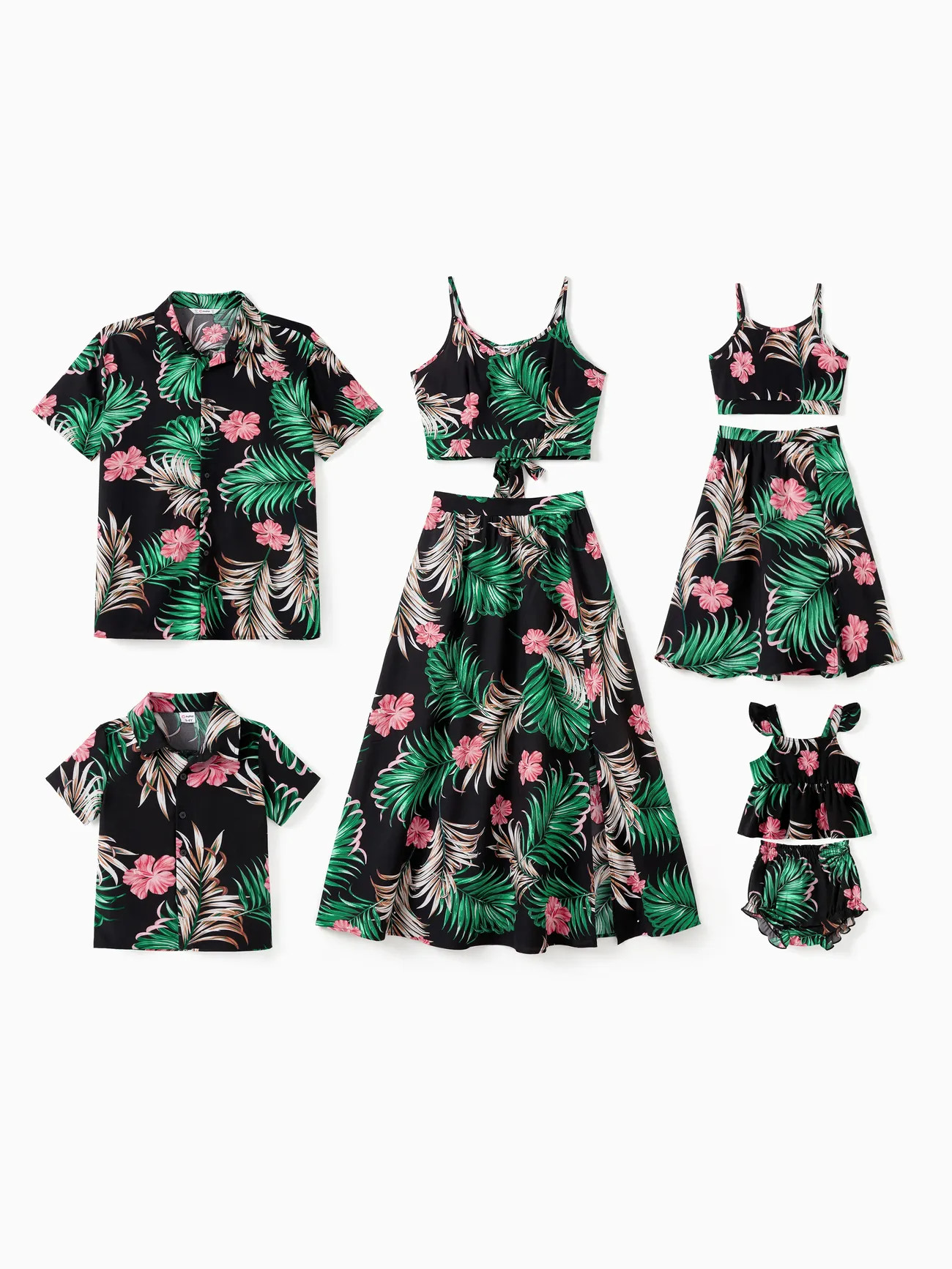 Family Matching Sets Floral Beach Shirt or Cami Top Split Hem Skirt Co-ord Set | PatPat