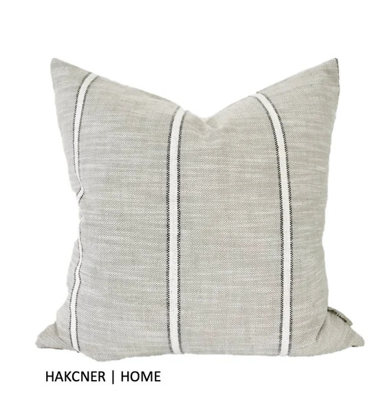 Weathered Stripe Pillow Cover, Stripe Pillow Cover, Gray Pillow Cover, Designer Pillow Cover, Vin... | Etsy (US)