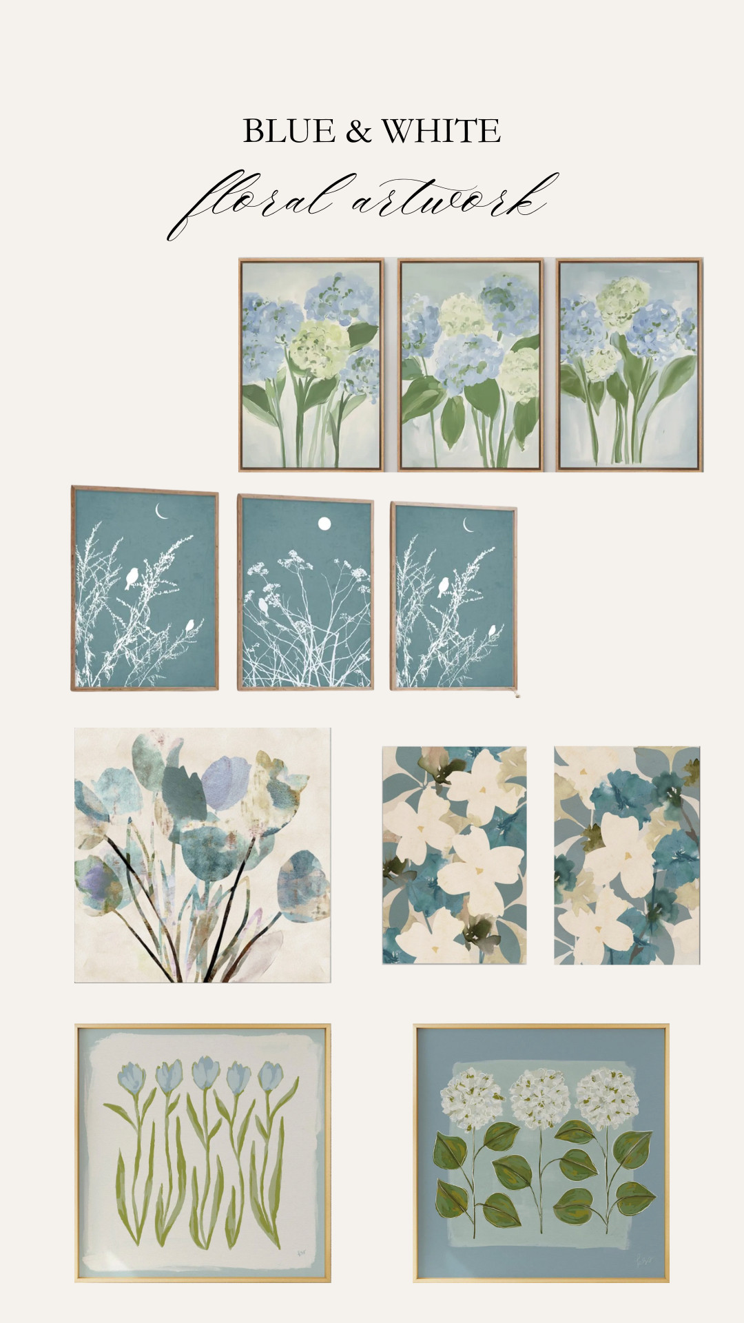 Pretty blue and white floral artwork to add a pop of color to a kitchen, bath, living room or dining room!  

 #LTKHome