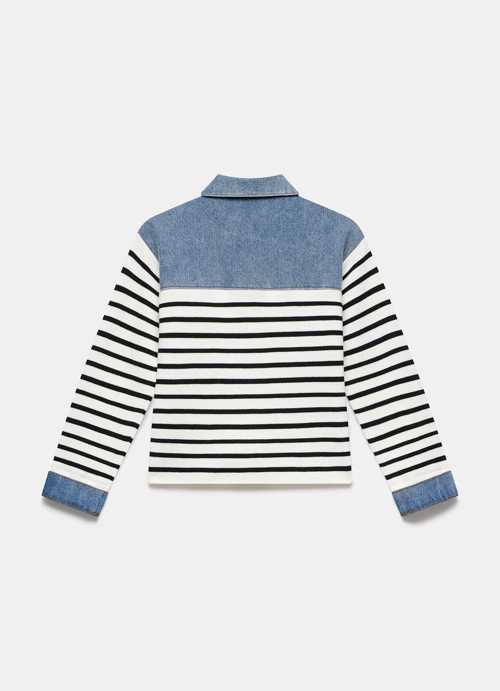 Blue Denim Striped Knit Jacket | Mint Velvet