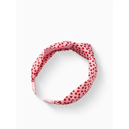 Way to Celebrate Valentine's Day Pink Hearts Fabric Headband, 1 Piece | Walmart (US)