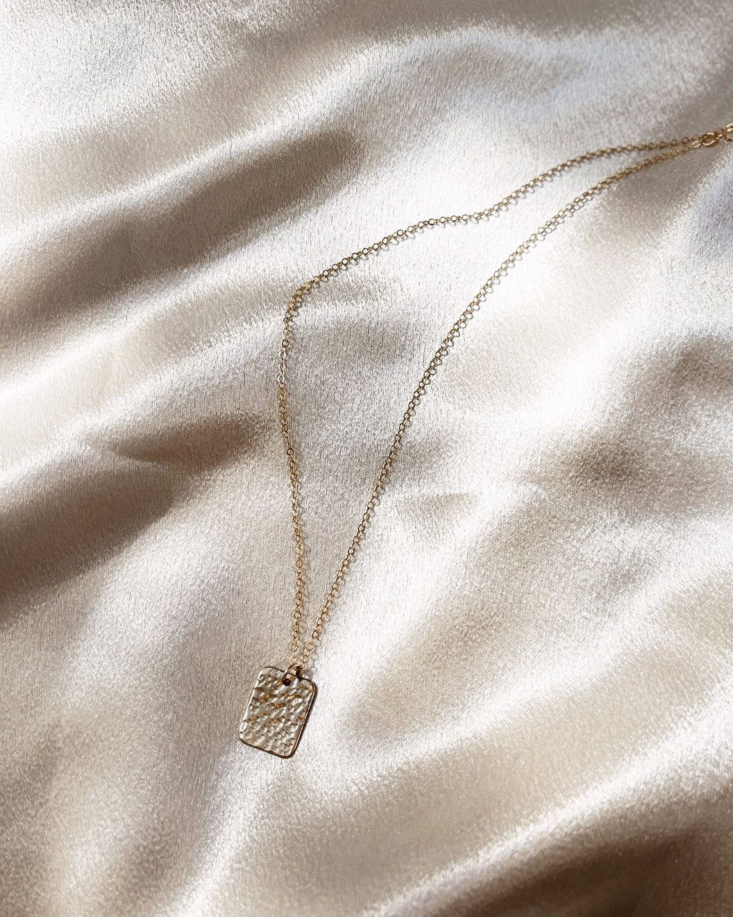The Hammered Rectangle Necklace | Stylin by Aylin