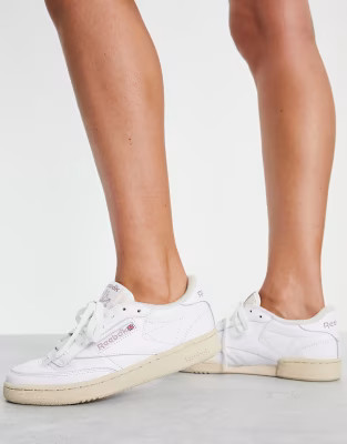 Reebok Club C 85 sneakers in white and lilac | ASOS (Global)