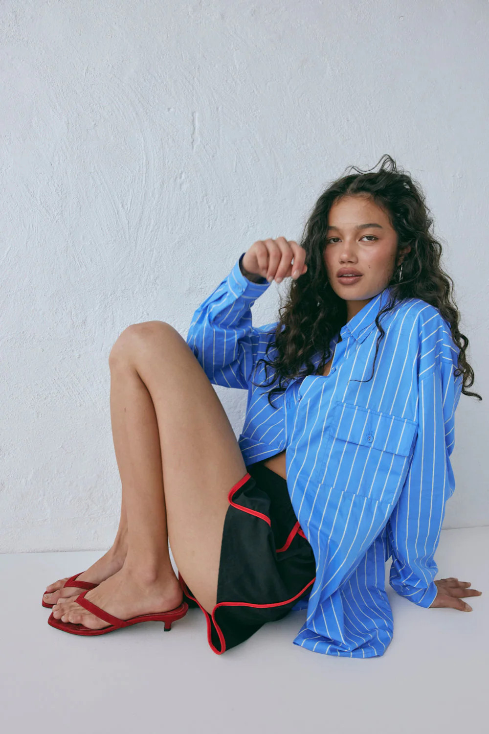 June Shirt Cornflower Stripe | VRG Grl