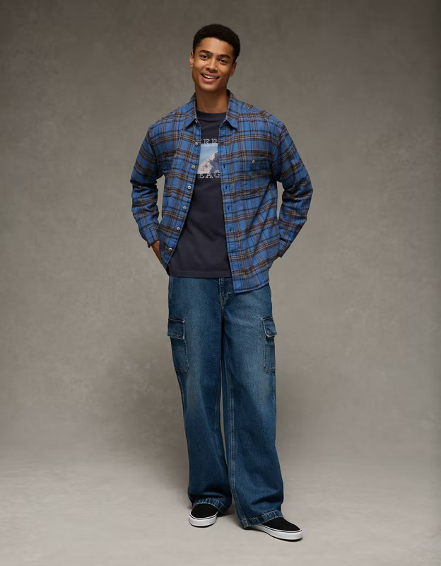 AE Relaxed Fit Everyday Flannel Shirt | American Eagle Outfitters (US & CA)
